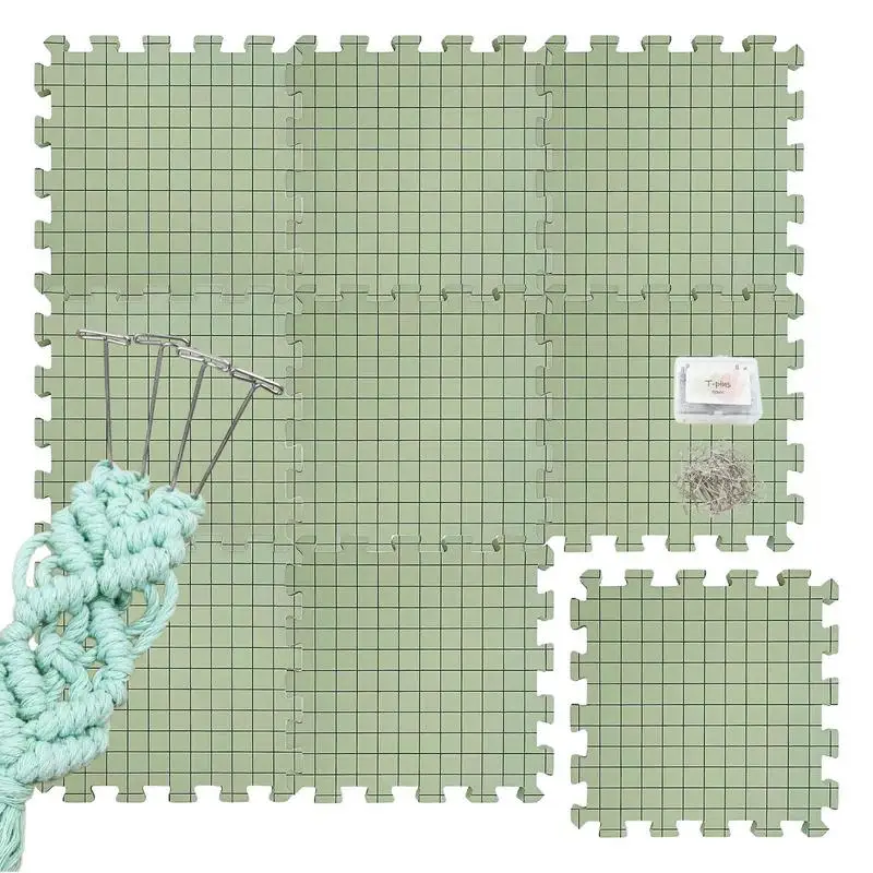 

Crochet Blocking Board With Pins EVA Foam Board With Grids Crochet Blocking Supplies Tablecloths Shawls Dolls Blocking Board For