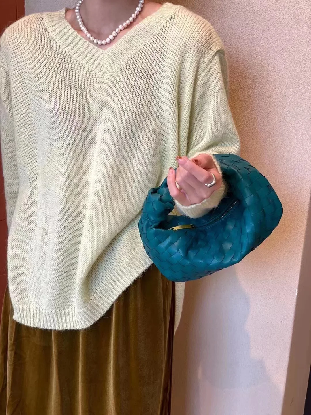 2022 Cow Split Leather Knot Bag Weave Cow Split Leather Handmade Sling Bags Luxury Brand Designer Bags Hobo Totes 