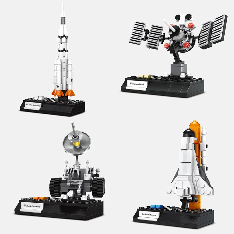 Space-Exploration-Astronaut-Figures-Block-Rocket-Satellite-Spacecraft ...