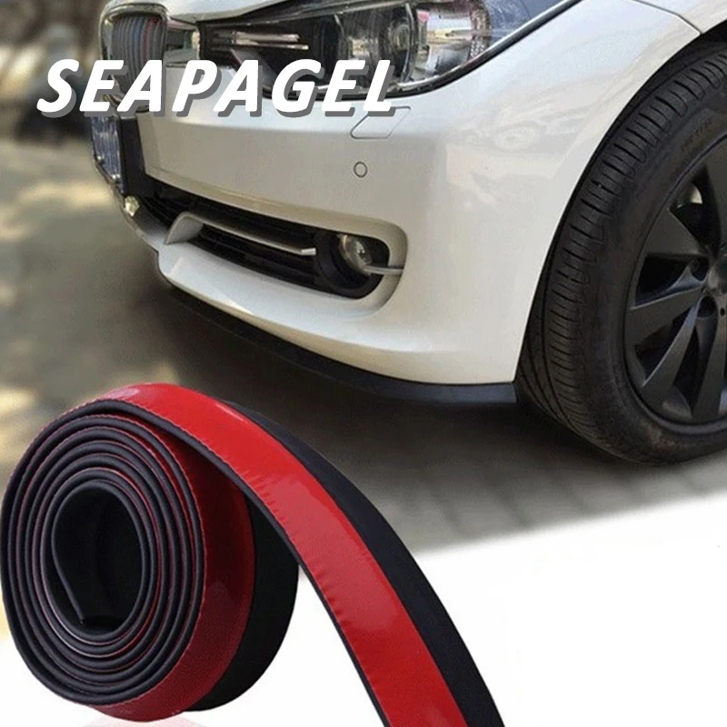 Front Bumper Spoiler Lips Car Bumper Lip Protection Decoration Stickers Rubber Car Universal Protectors 1M/2.5M