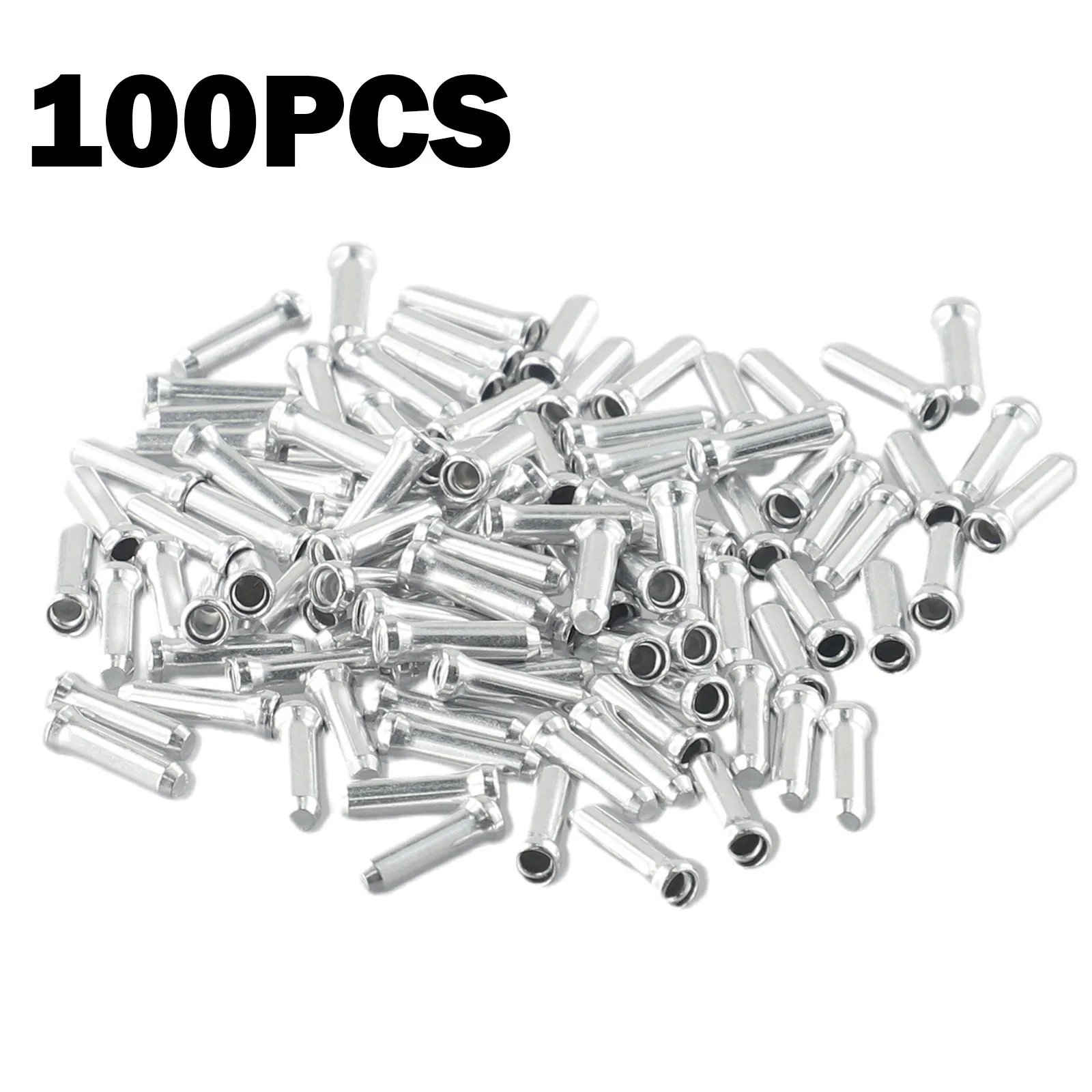 100pcs Bicycle Brake Shifter Cable Tips Aluminum Brake Line Derailleur Shift Inner Wire End Tips Crimps MTB Bike Accessoriess