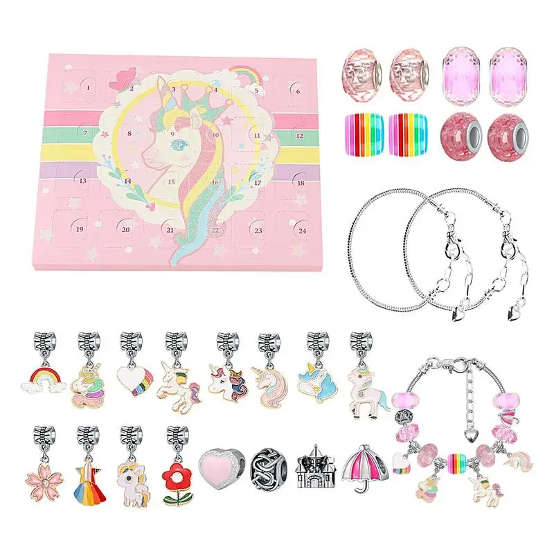 【No-profit】 Christmas Advent Calendar Woman DiyJewelry Bracelets Kit Girls Countdown Calendar Jewelry Box For New Year Gifts