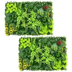 Reusable Artificial Greenery Backdrop Wall Panel - Decorative Hanging Grass (A-2Pcs)