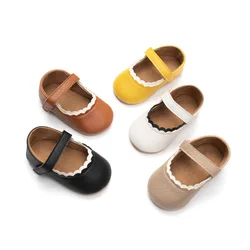 Chaussures mocassins souples en cuir pour bébé,souliers pour enfant, nouveau né, garçon, fille, semelle plastique antidérapante, princesse, de luxe, premiers pas,, 