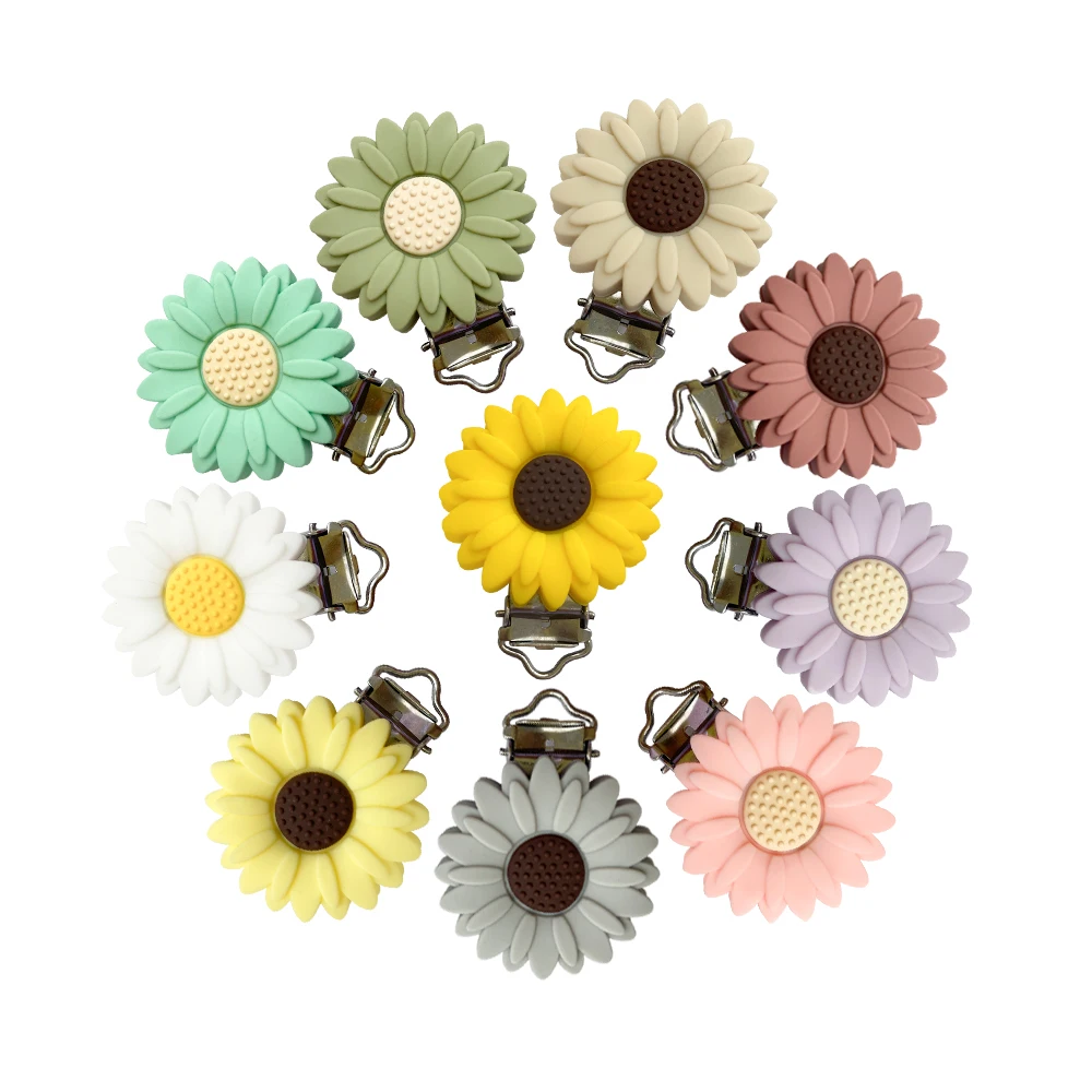 3pcs Silicone Pacifier Clip Flower Clips Pacifier Dummy Chain Holder Soother Nursing Accessories pacifier clips