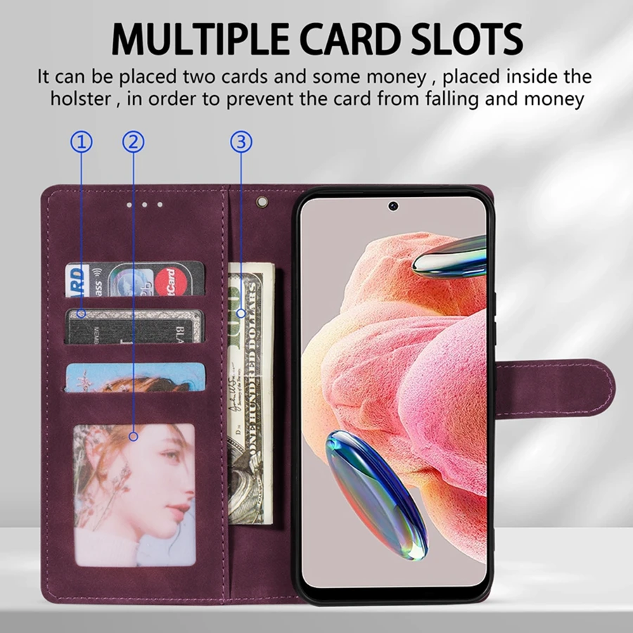 Wallet Skin-Friendly Magnetic Flip Leather Card Stand Case