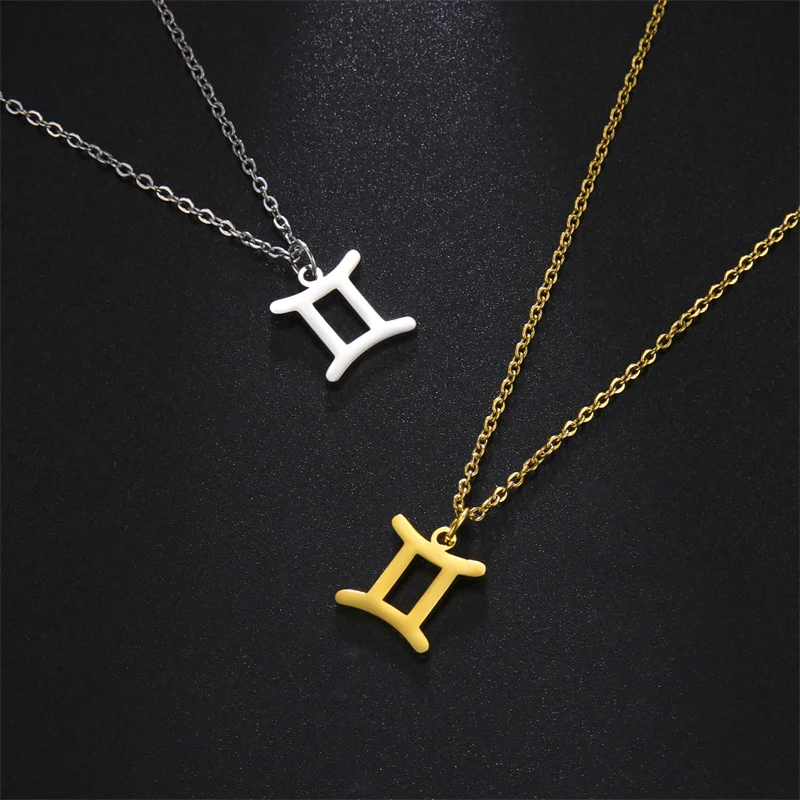 12-Sternbild-Anhänger-Halsketten für Frauen, Mädchen, Widder, Steinbock, Stier, Halskette, Ketten, Halsband, Anhänger, Schmuck, Geburtstagsgeschenke