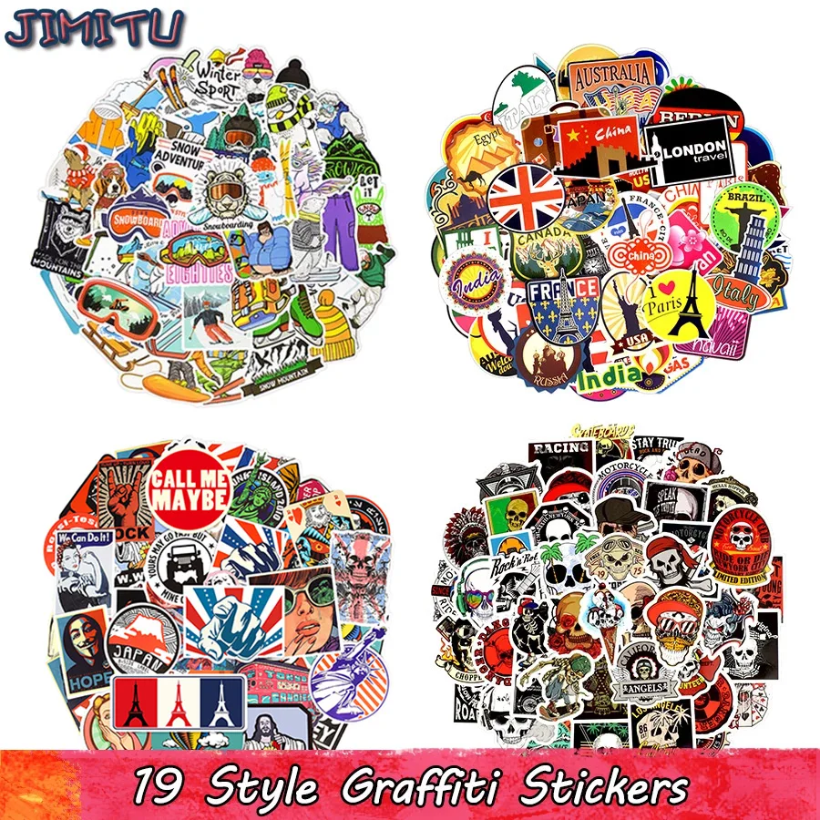 1Pc Graffiti Stickers For Moto Car & Suitcase Laptop Stickers Skateboard Sticker 