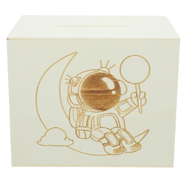 Fa Rajzfilm Űrhajós Malacka Bank Mentő Doboz Asztal Csak Megmenti A Piggy Bankot - Image 5