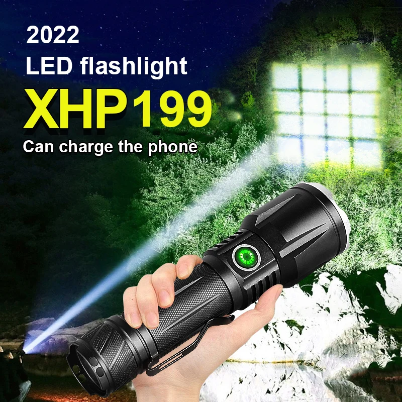 

XHP199 Самый мощный светодиодный фонарик USB аккумуляторная тактическая вспышка 18650 XHP70 Zoom IPX6 Высокая мощность кемпинговый фонарь