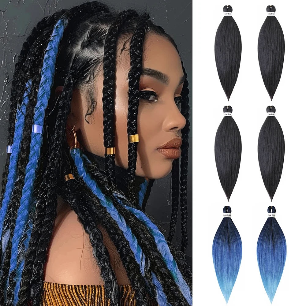 

Corlorful Synthetic Jumbo Braids Extensions Braiding Pre Stretched Blue Green Red Pink Purple Braids Synthetic Crochet Hair