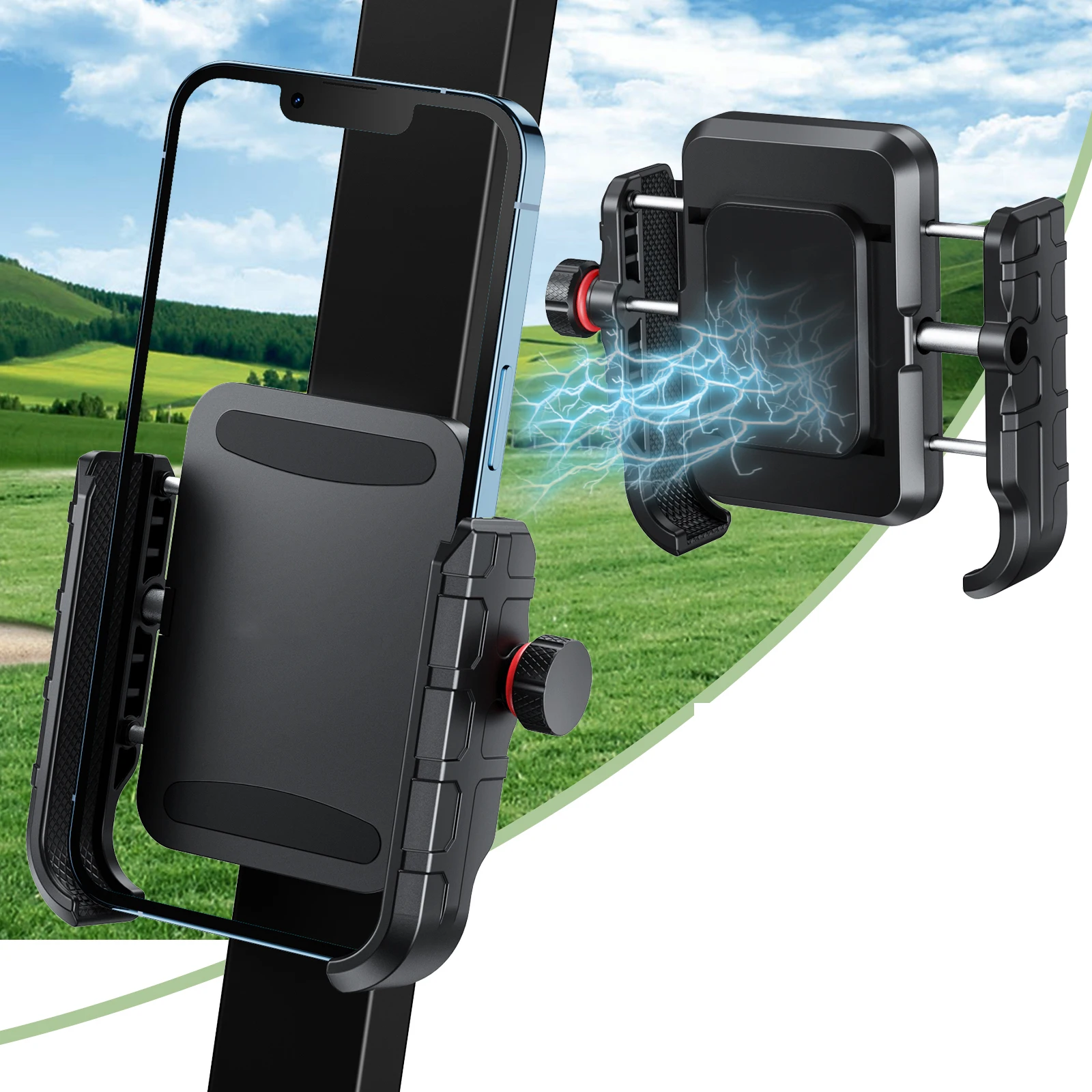 Dual Magnetic Phone Holder For Gym Workout Compatible With IPhone 17/16/15/14/13/12 Series