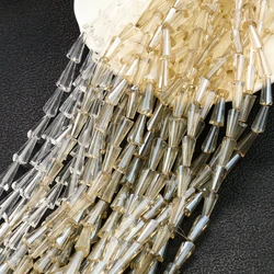40PCS 6*12mm Chandelier Crystal Loose Spacer Tower Beads Straight Hole Cone Spire Glass Beads for DIY Jewelry Making Accessories