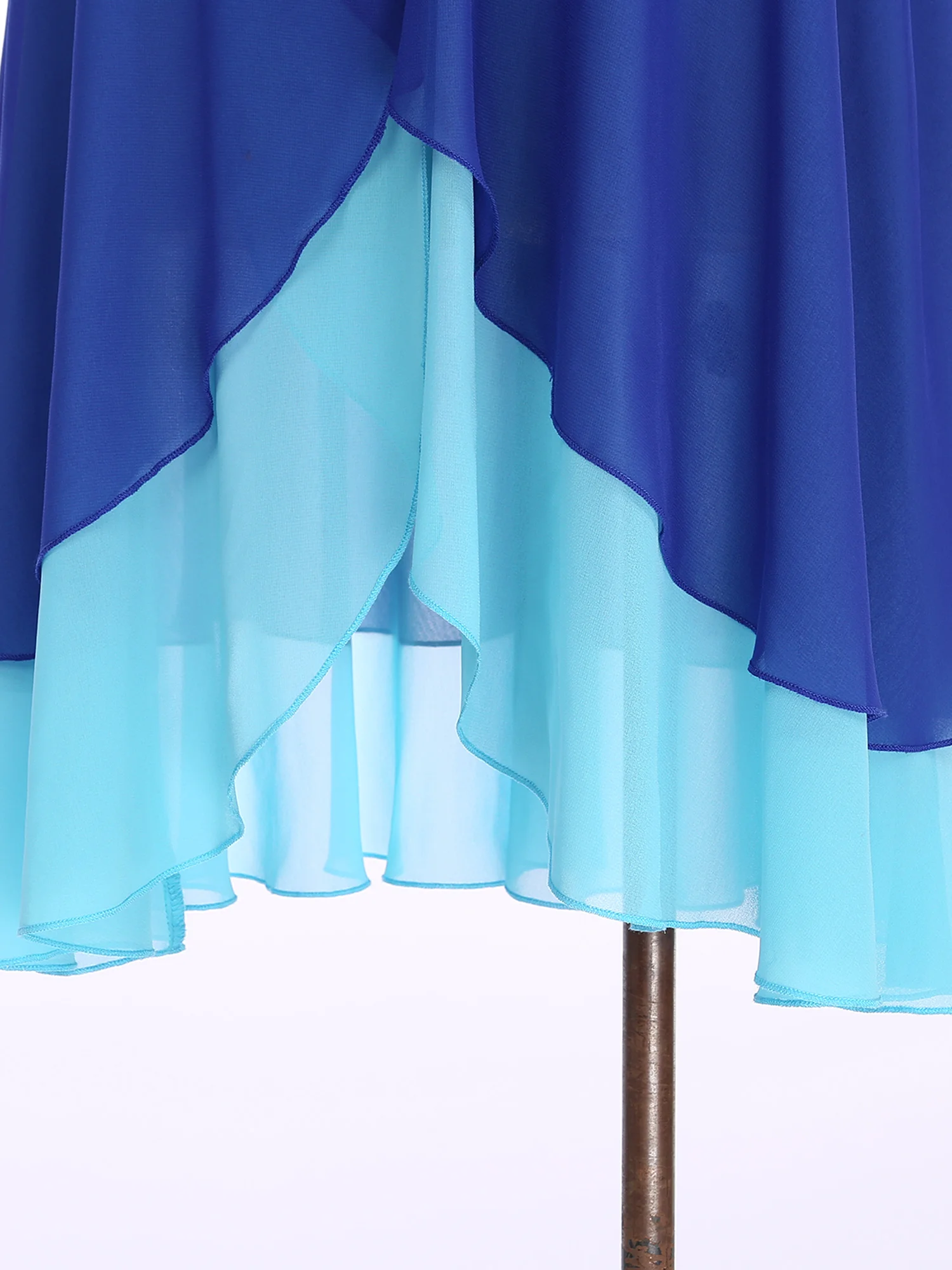 여성 민소매 서정적 댄스 드레스 컬러 블록 무대 공연 발레 댄스웨어 볼룸 레오타드 드레스