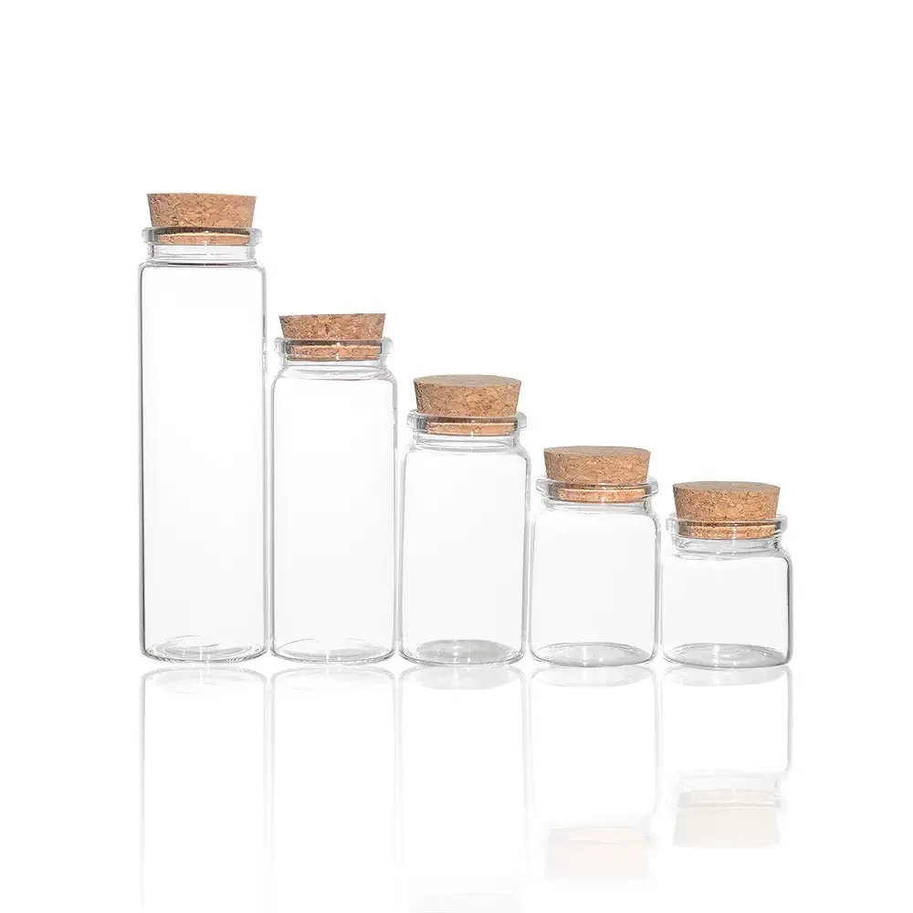100X Glass Jars With Cork Empty 25ml 30ml 40ml 50ml 60ml 70ml 100ml 125ml 150ml 180ml Jars Containers Bottle WedHoliday Decor 3