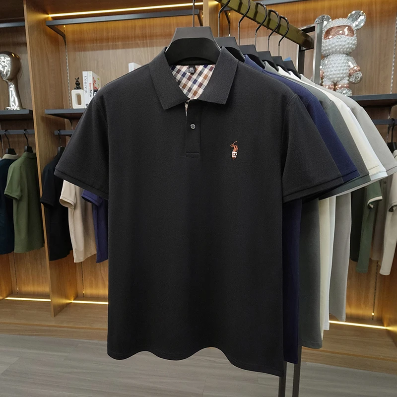 Designer marca Polo camicia a maniche corte uomo estate nuovo lusso golf pony ricamo casual moda traspirante high-end T-shirt - immagine 6