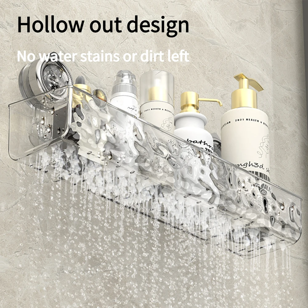 Bathroom Rack Shower Shelf Bathroom Storage Shelf with Suction Cup Wall Mount No-drill Removable Bathroom Shelves Easy Install 3