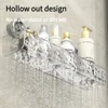 Bathroom Rack Shower Shelf Bathroom Storage Shelf with Suction Cup Wall Mount No-drill Removable Bathroom Shelves Easy Install 3