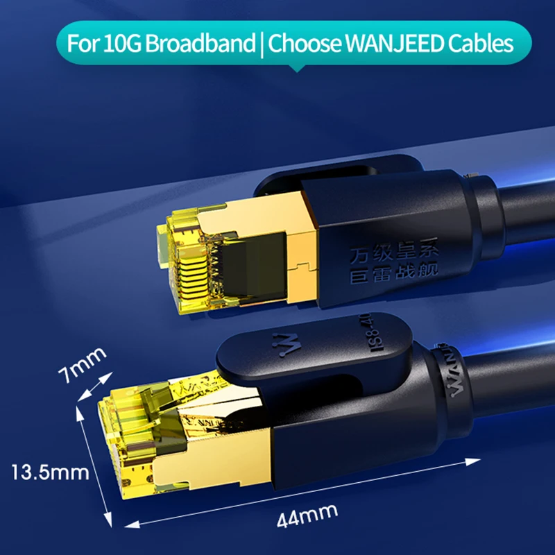 WANJEED Cat8 케이블 이더넷 SFTP 40Gbps 2000MHz RJ45 네트워크 랜 케이블 고속 인터넷 케이블 26AWG 패치 코드