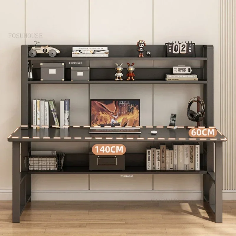 Nordic Wooden Computer Desks Home Bookshelf Integrated Table Desktop Gaming Desks Simple Student Writing Desk Office Furniture