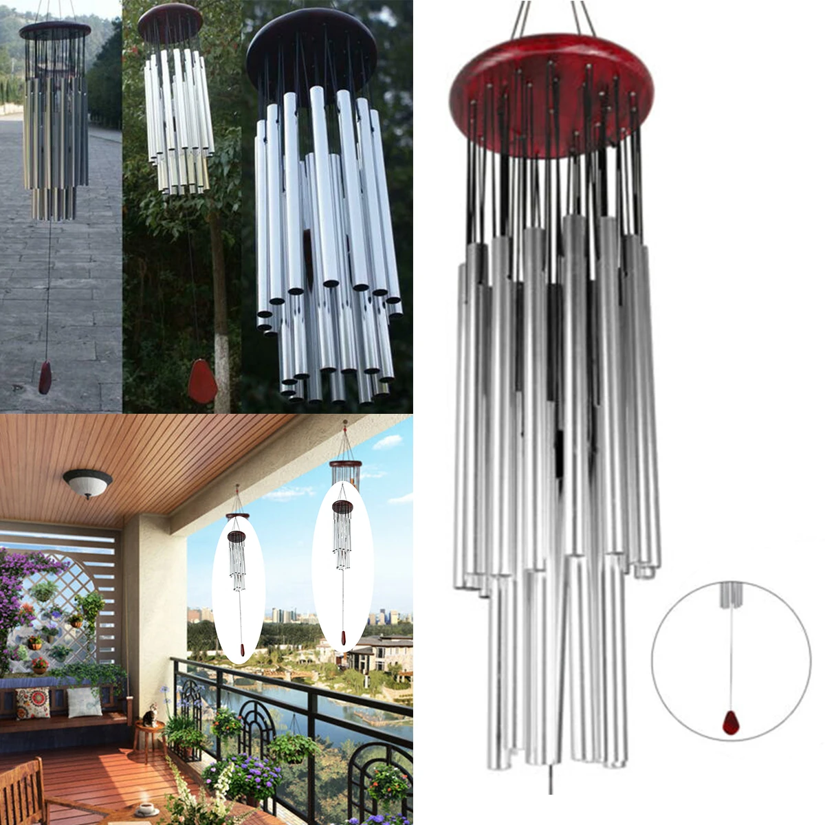 

Hot Outdoor Pendant Anti-rust Outdoor Decoration Wind Bell Multi-tube Wind Chime Fashion Pendants Indoor Pathway Home Decor