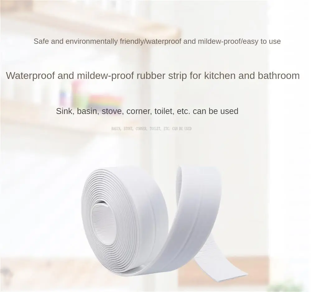 Description Picture 6 of itemPVC Waterproof Wall Sticker Self-adhesive Sink Stove Crack Strip Kitchen Bathroom Bathtub Corner Sealant Strip New Style