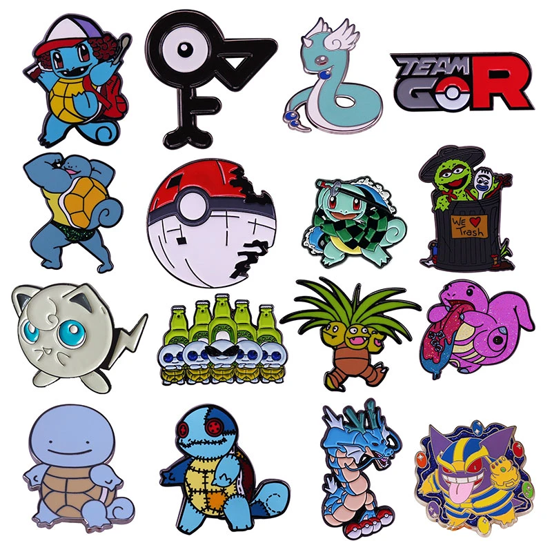 Kawaii Geest Squirtle Emaille Pins Verzamelen Pokemon Metalen Cartoon Broche Rugzak Tas Kraag Revers Badges| - AliExpress