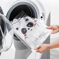 Panda Dirty Clothes Bag Zip Laundry Travel Net Basket For Washing Machine Bra Underwea Mesh Bag Laundry Organizer Accessories 2