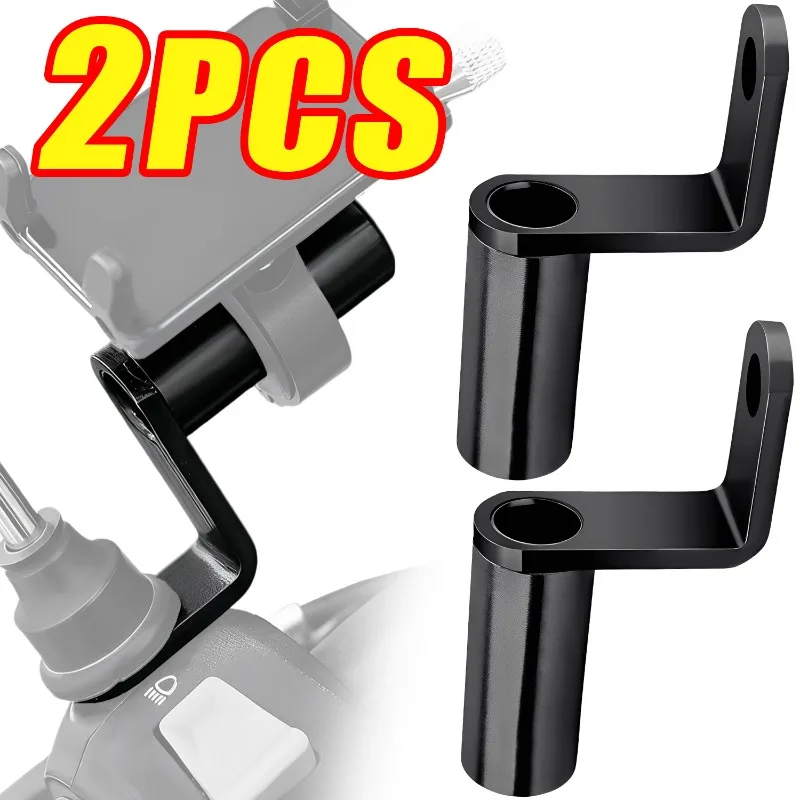 Black Aluminum Motorcycle Mirror Riser Extender – 10x1.25mm Right & Left Threads, Pair