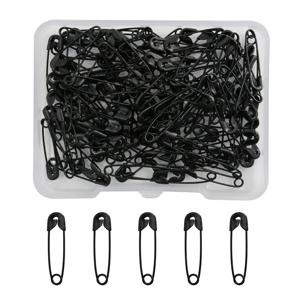 

120pcs 19mm With Storage Box Safety Pin Daily Security Locking Steel Wire Mini