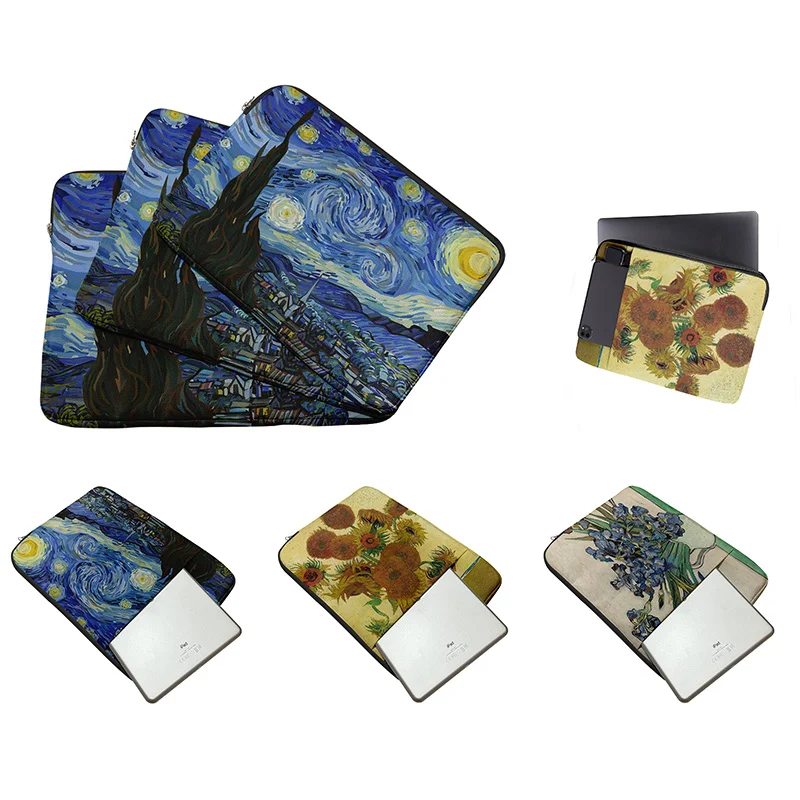 

Painting Printing Briefcase 11 13 15 Inch Computer Fabric Sleeve Cover Shockproof Notebook Laptop Bag For MacbookAir Laptop Bag