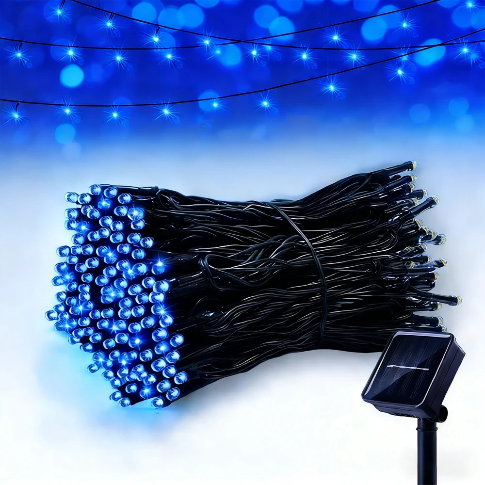 Enchanting Outdoor Solar-Powered LED Fairy String Lights - 8 Mode Decorative Garland for Holidays and Celebrations