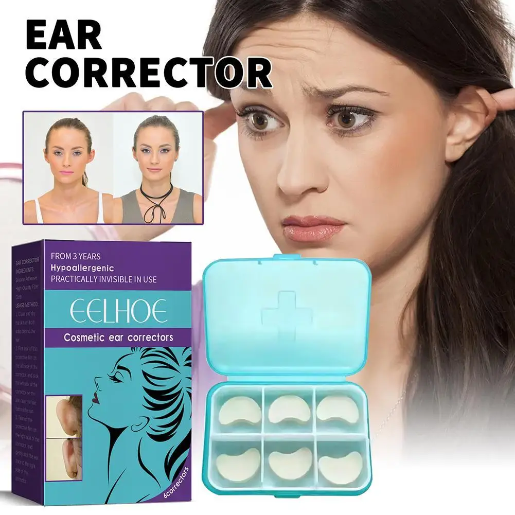 6Pcs Ear Patch Corrector Impiallacciatura Ear Change Correzione Dell'Orecchio Versione Verticale V Face Sticker Elf Ear Support Adesivo Invisibile