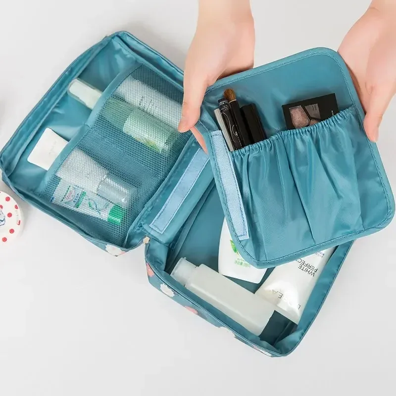 Knitting tool organizer Portable Needlework Storage Bag Mesh Divider Pouch Yarn Knitting Tools Organizer Cases Storage DIY Apparel Travel Wash Bag