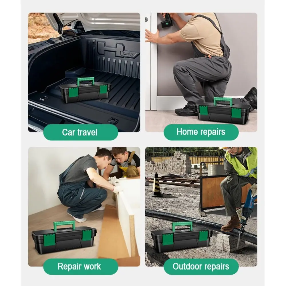 내구성 있는 PP 하드웨어 공구 상자, 두꺼운 공구 정리함, 휴대용 공구 상자, 부품 상자