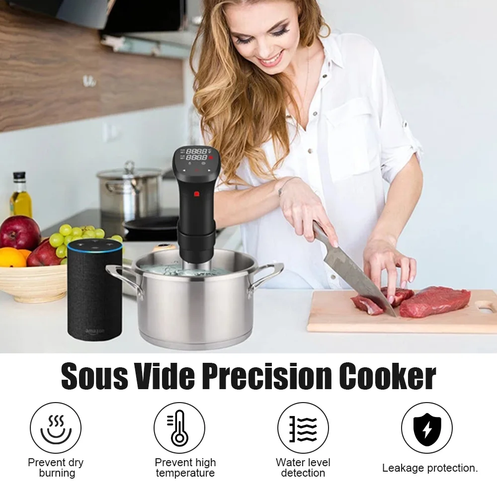 1100W Sous Vide Machine Precision Cooker Ultra-quiet Immersion Circulators LCD Touchscreen Kitchen Gadgets Sous Vide Cooker