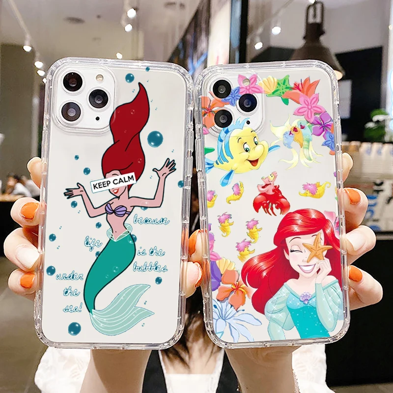 Disney Little Mermaid Girl Per Apple Iphone 15 14 13 12 11 Se Xs Xr X Mini Plus Pro Max Cover Trasparente Per Telefono