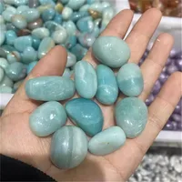100g Natural Stone Blue Caribbean Calcite Gravel Crystal Quartz Tumbled Raw Gemstone Mineral Specimen Fish Tank Garden Decorati 1