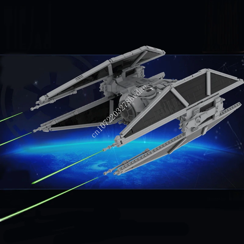 

1296PCS Customized MOC Space Battle Series TIE Avenger Model Building Blocks Technology Bricks DIY Creative Assembly Toys Gifts