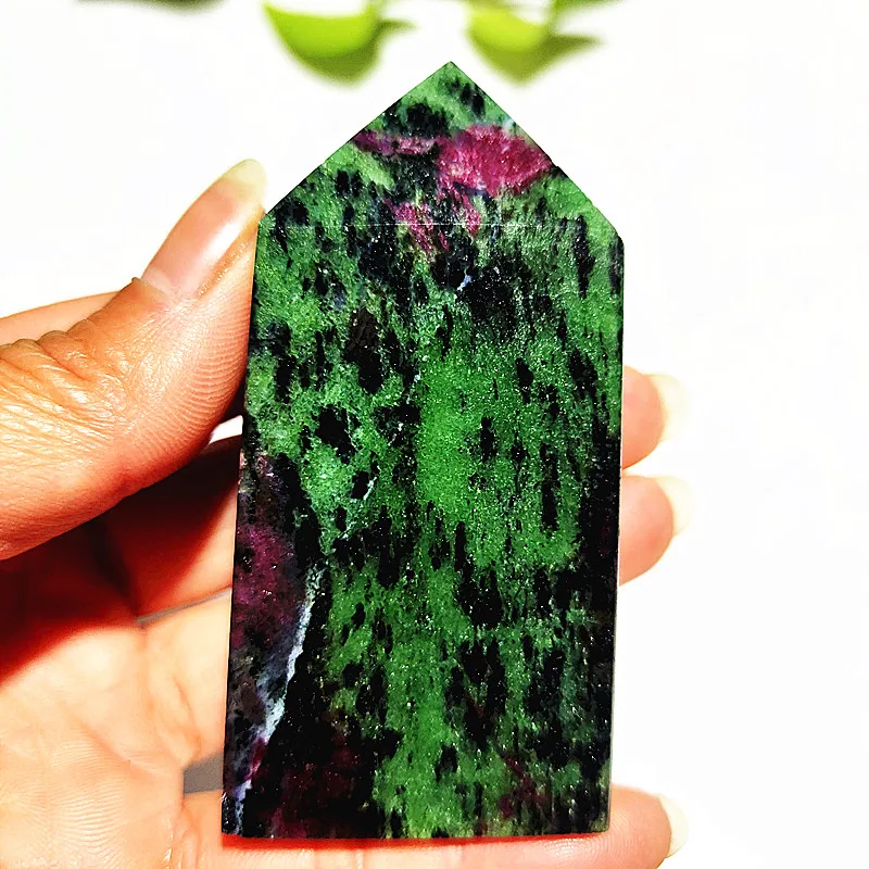 Natural Ruby Crystal Tower Wand Point Stone Obelisk Home Decoration Prisms Wicca Chakra Healing Crystals Decor