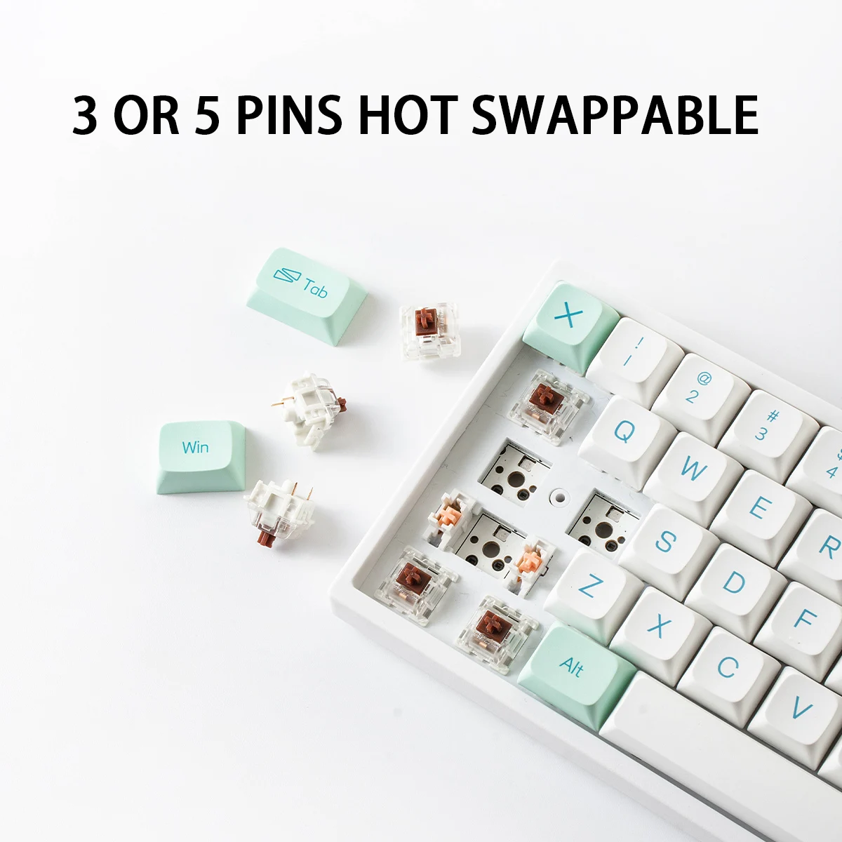 YUNZII KC68 Mint Heißer Swap Mechanische Tastatur 68-Key Gaming 