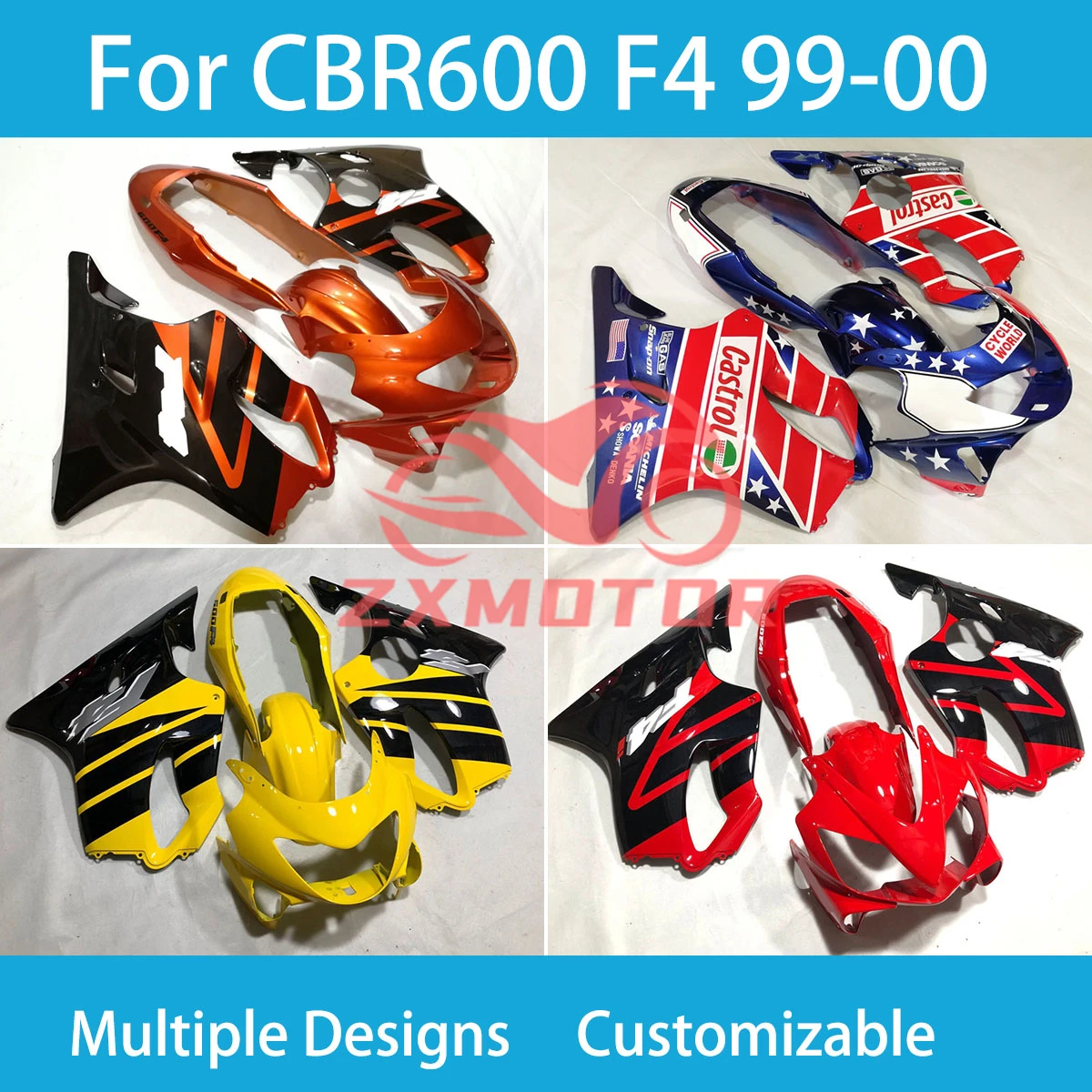 

CBR 600 F 4 99 00 Высококачественные обтекатели для Honda CBR 600 F4 1999 2000 Обтекатели для мотоциклов ABS Инжекционный Комплект кузова