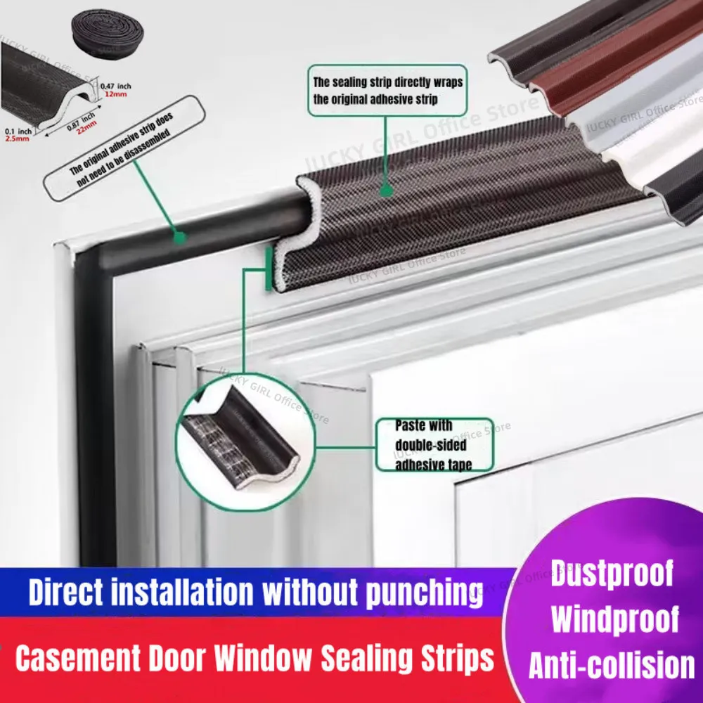 40MSelfAdhesiveSTypeDoorWindowSealingStripsForCasementWindow