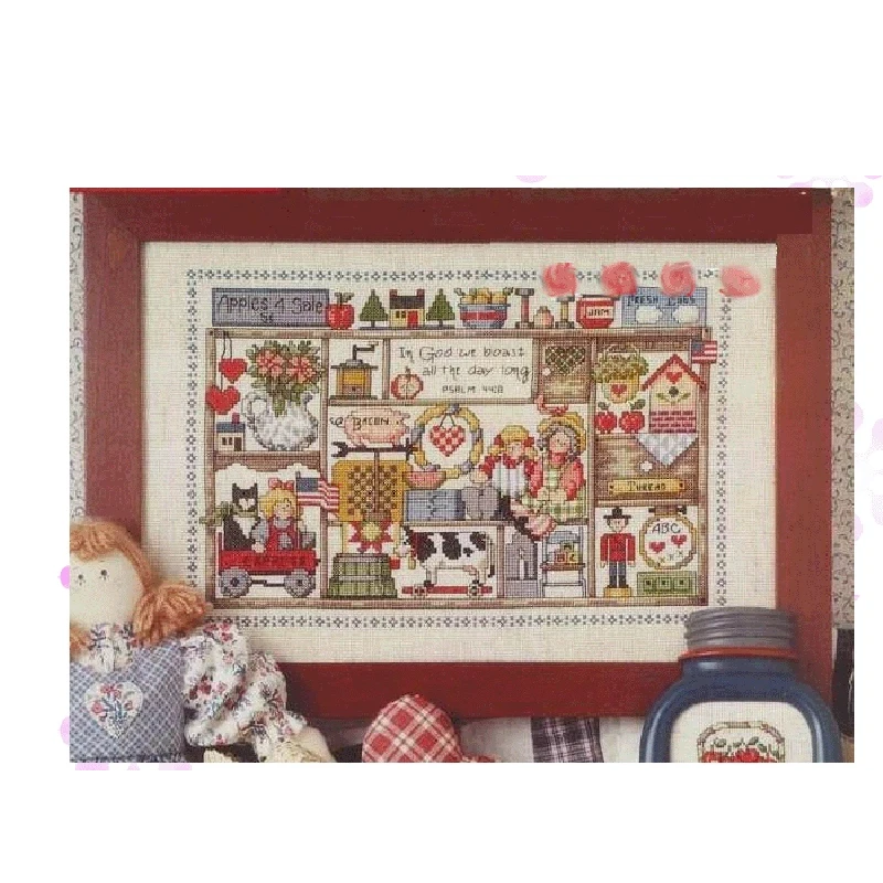 Homefun Cross Stitch Kits Package Greeting Needlework Counted Kits Joy Sunday Embroidery Cross-stitch Craft DIY