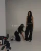 CSB black halter-neck sports vest with chest pad low-rise pocket cargo pants Loose wide leg floor-length pants 5