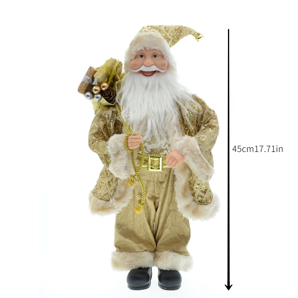 Muñecos de Papá Noel de pie azules grandes, colgantes navideños 2024, decoración de árbol de Navidad para el hogar, regalos de Navidad para niños, regalos de Navidad