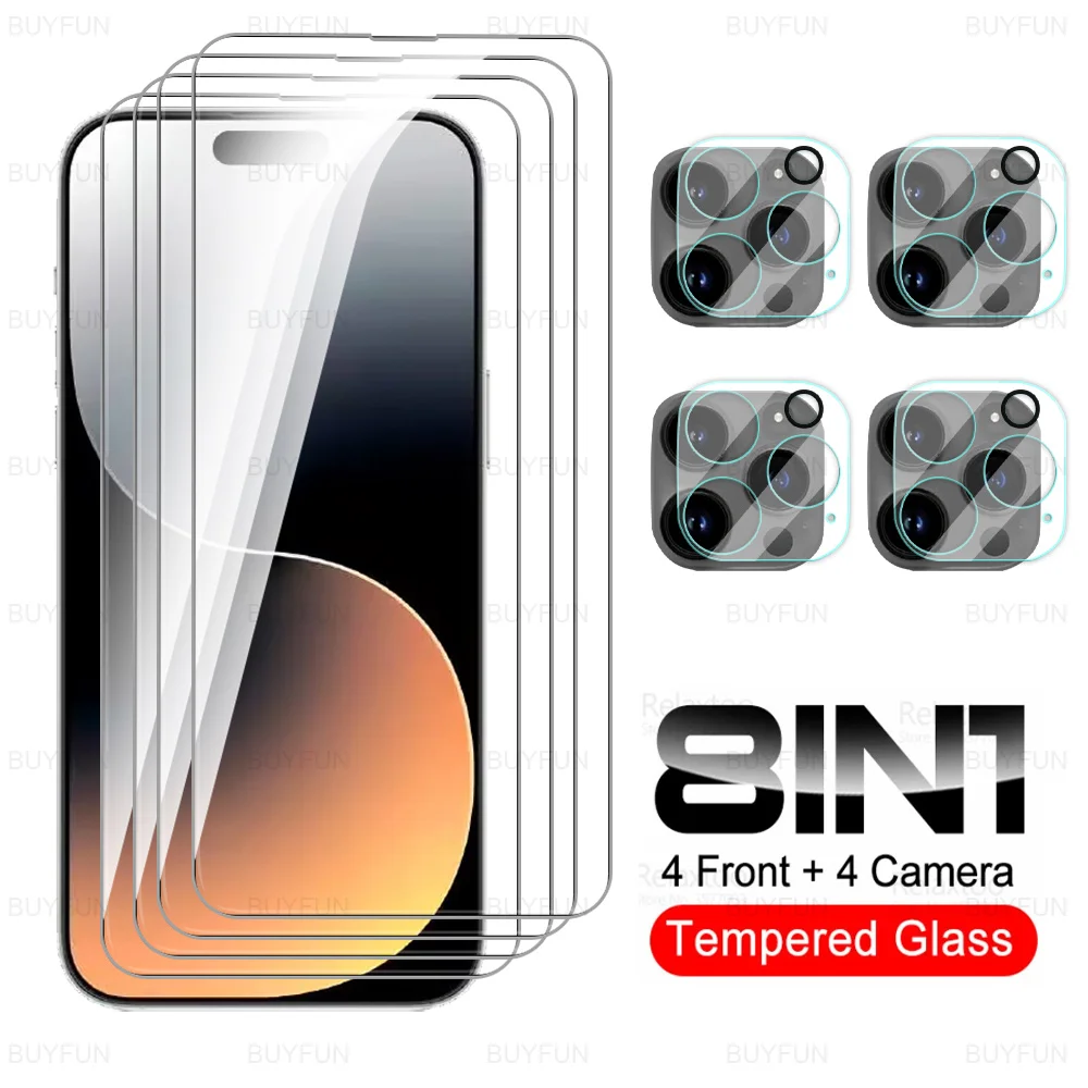 

iPhone15Pro Glass 8in1 Camera Tempered Glass For Apple iPhone 15 Pro Max Screen Protector Film iPhone15 Plus 15Pro 15ProMax 2023