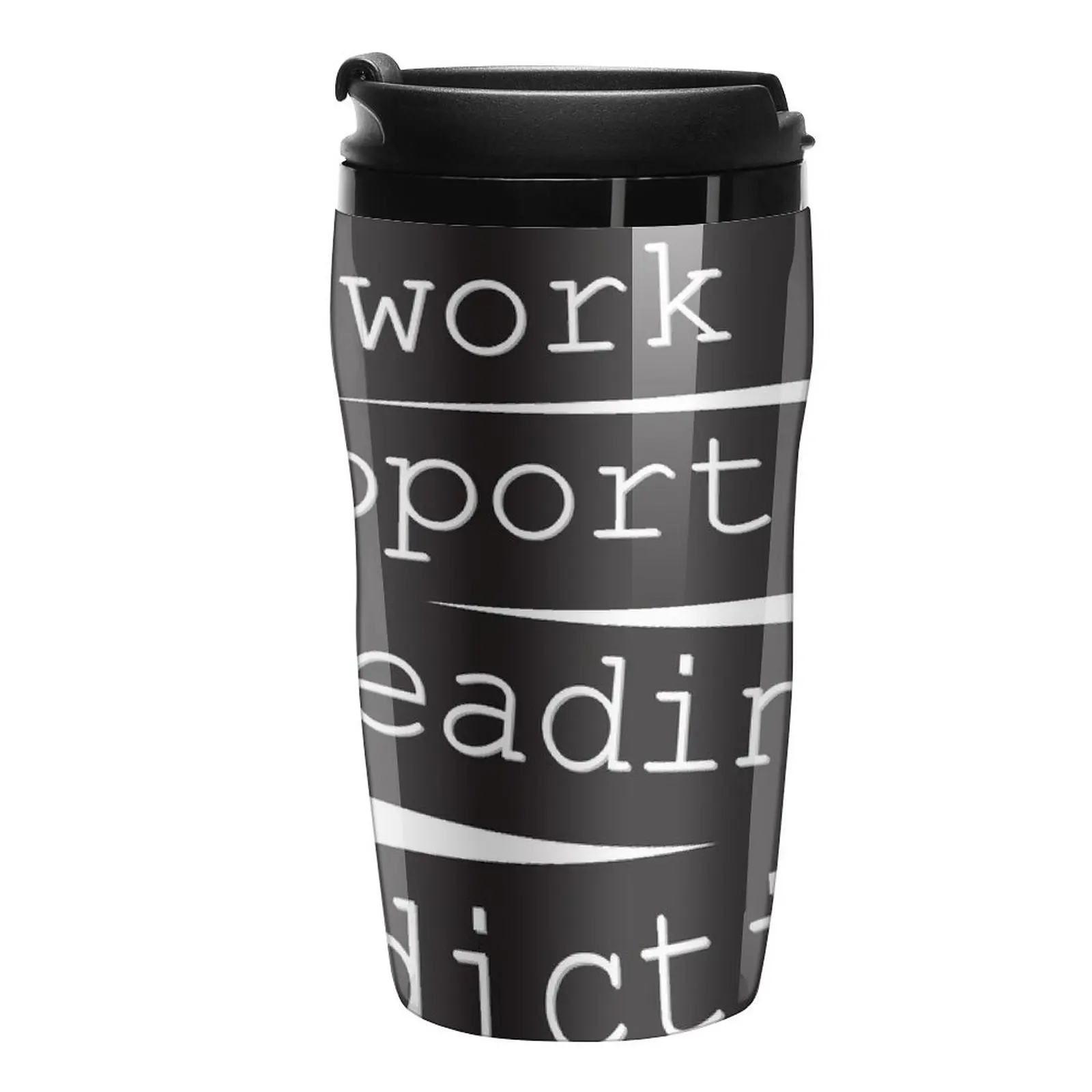 

New I Work To Support My Reading Addiction - Book Quote Travel Coffee Mug Black Coffee Cup