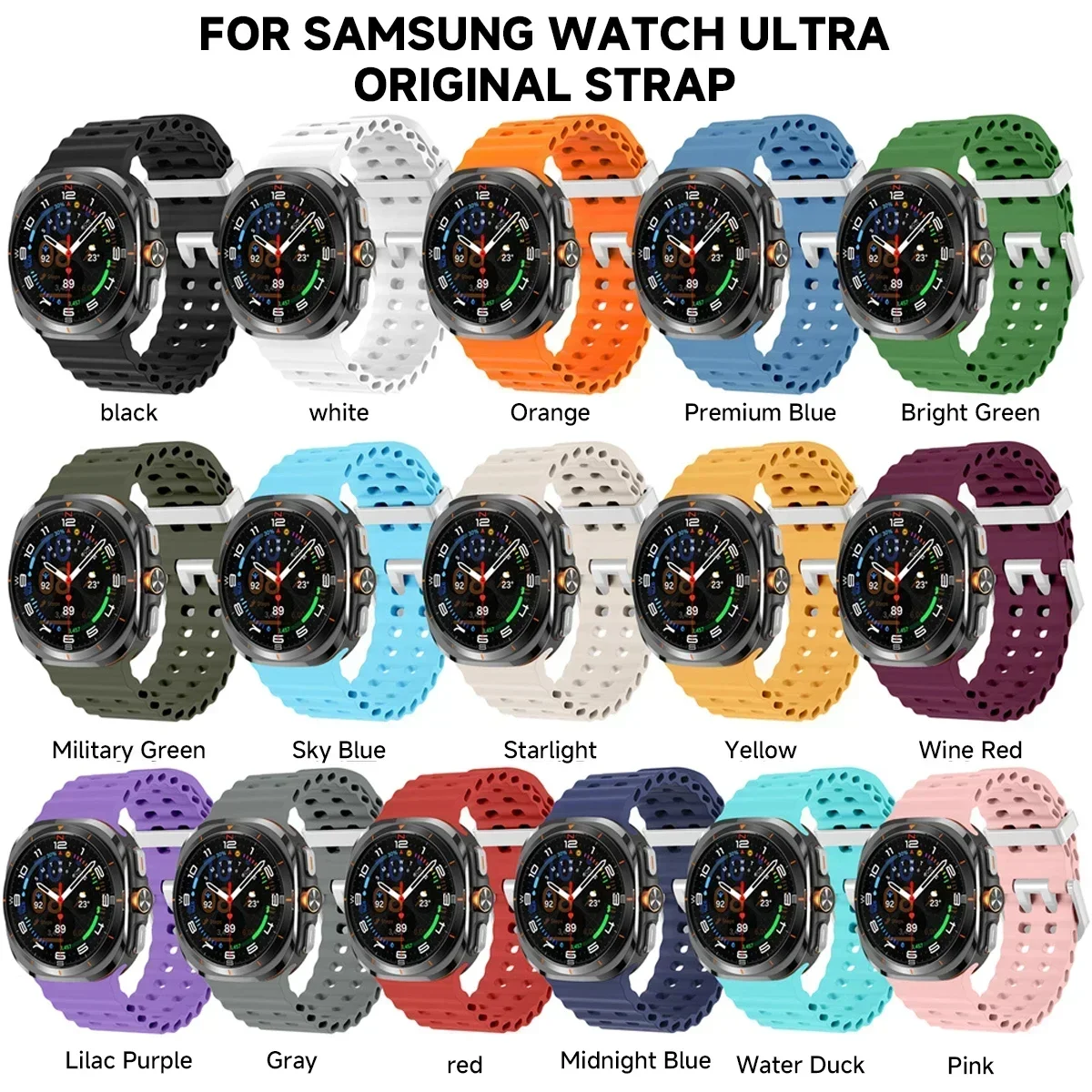 Marine Silicone Sport Bracelet - Premium Strap for Smartwatch Accessories