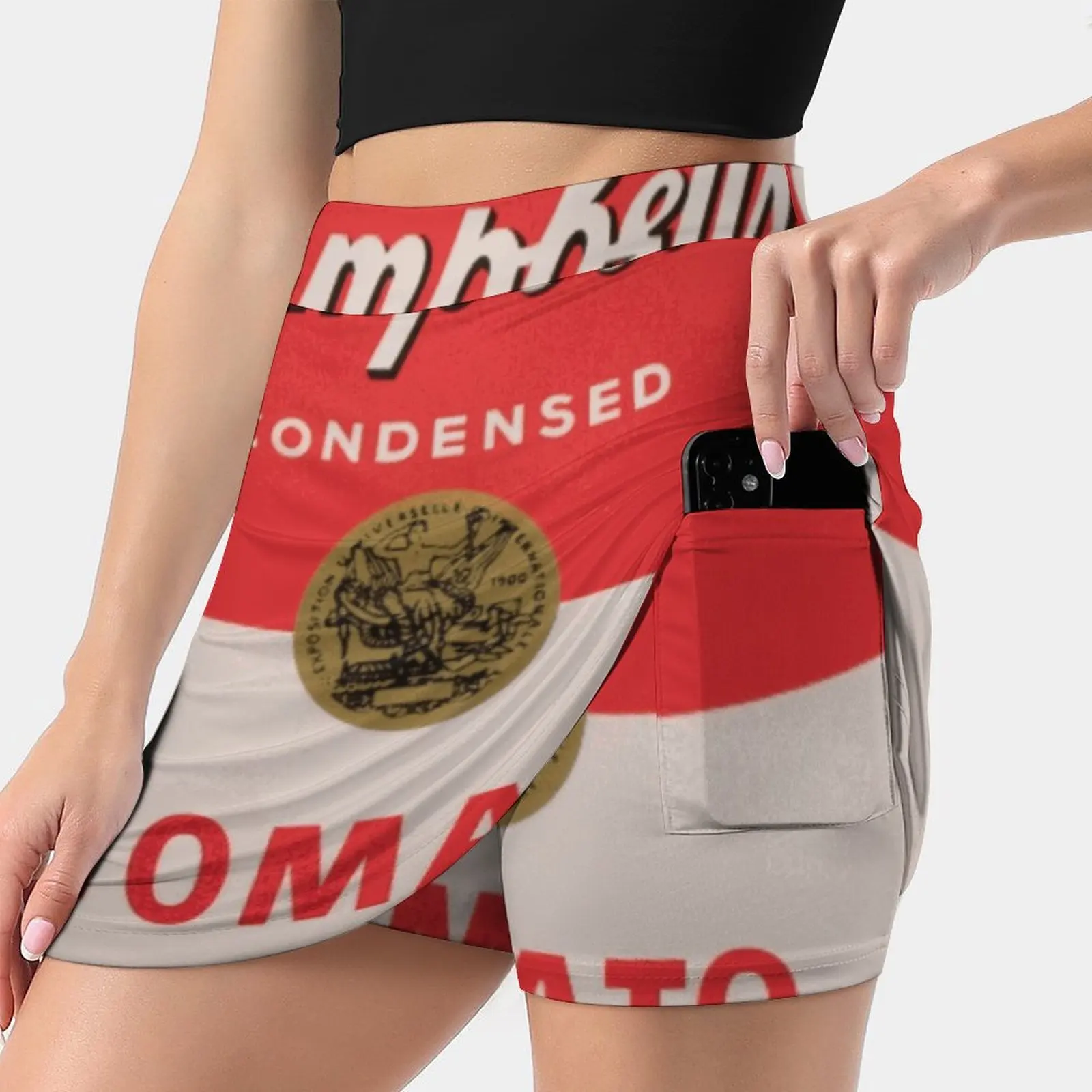 

Tomato Soup Print New Women Skirts Double-Layer Printed Short Dress Mini Sport Skirt Andy Andrew Warhol Campbell Soup Tomato